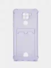 Лавандовый чехол для Xiaomi Redmi Note 9, Сяоми Редми Нот 9 прозрачный, с карманом для карты