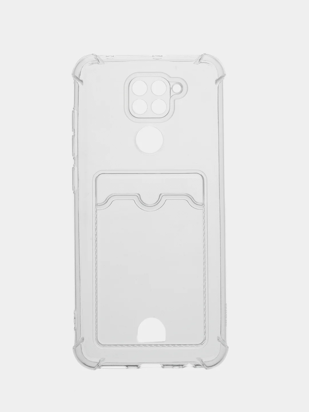 Марсала чехол для Xiaomi Redmi Note 9, Сяоми Редми Нот 9 прозрачный, с карманом для карты