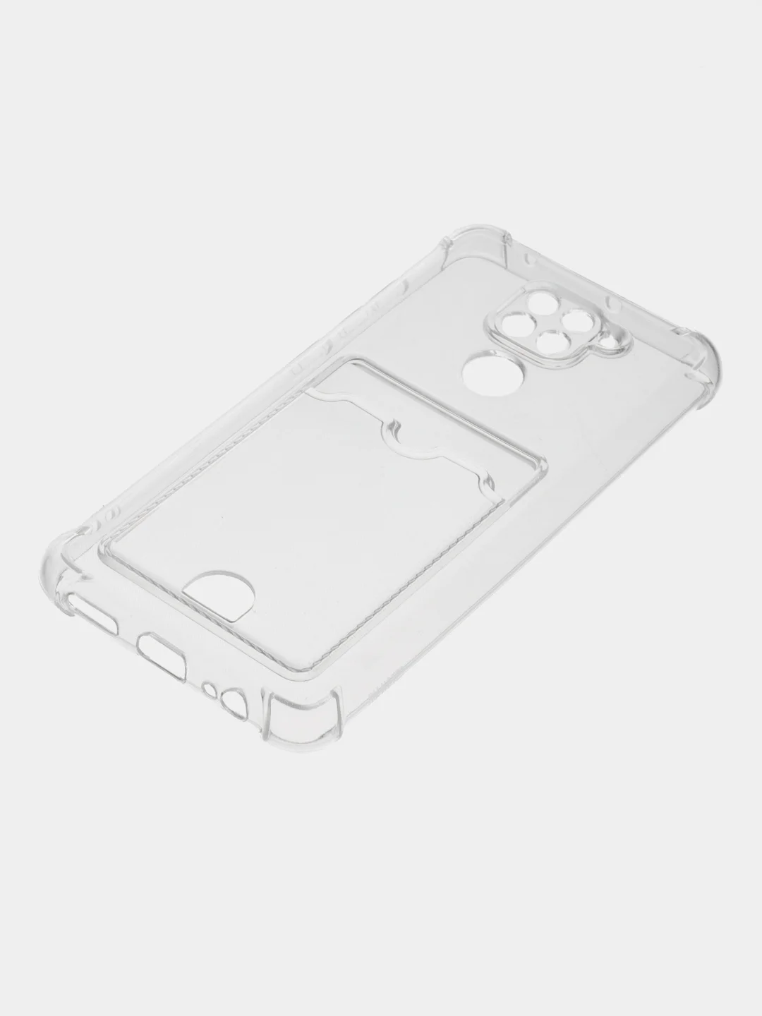 Марсала чехол для Xiaomi Redmi Note 9, Сяоми Редми Нот 9 прозрачный, с карманом для карты