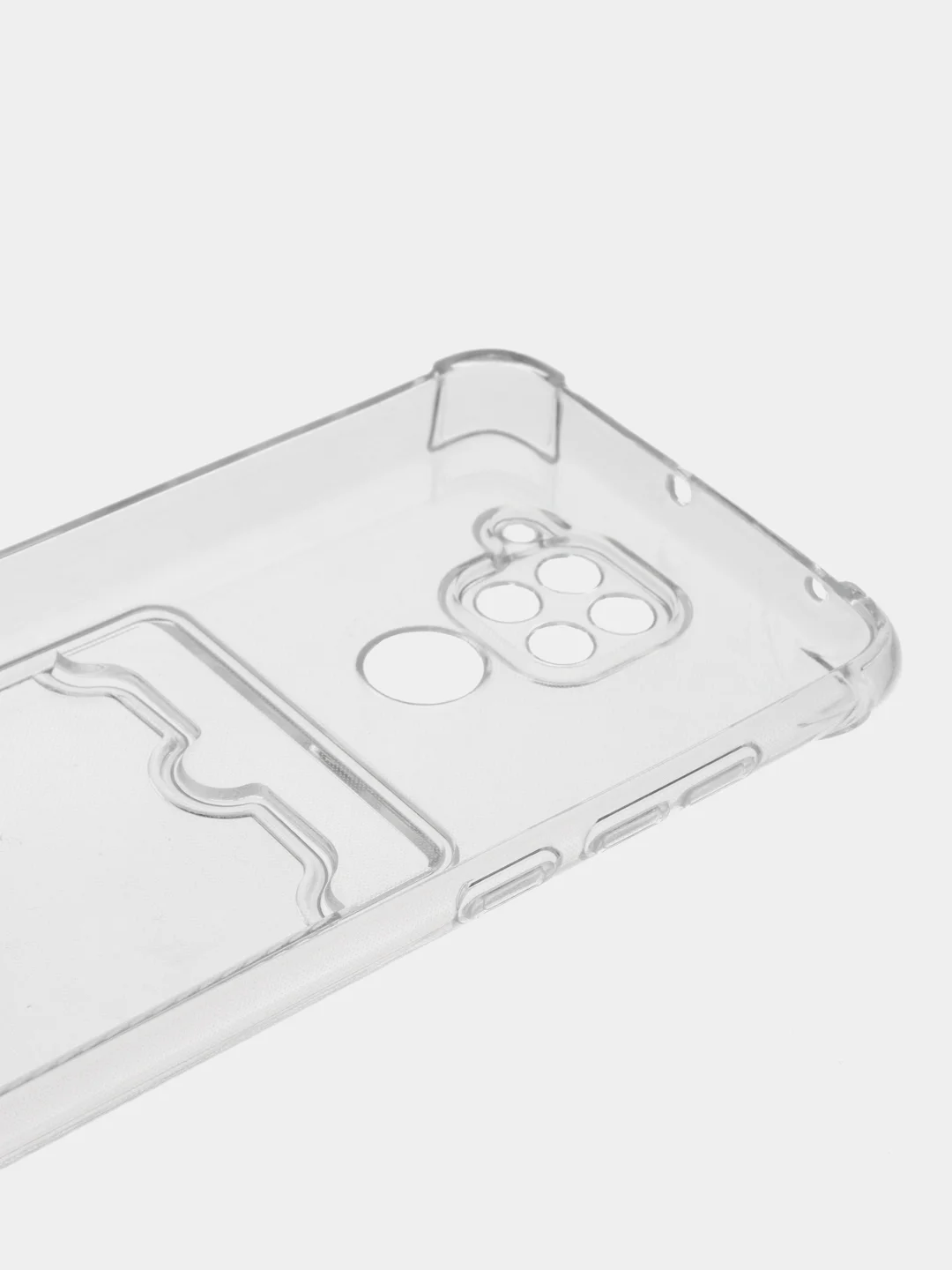 Марсала чехол для Xiaomi Redmi Note 9, Сяоми Редми Нот 9 прозрачный, с карманом для карты