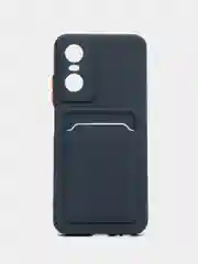 Темно-синий силиконовый чехол для Tecno POP 6 Pro (Техно Поп 6 Про), прозрачный