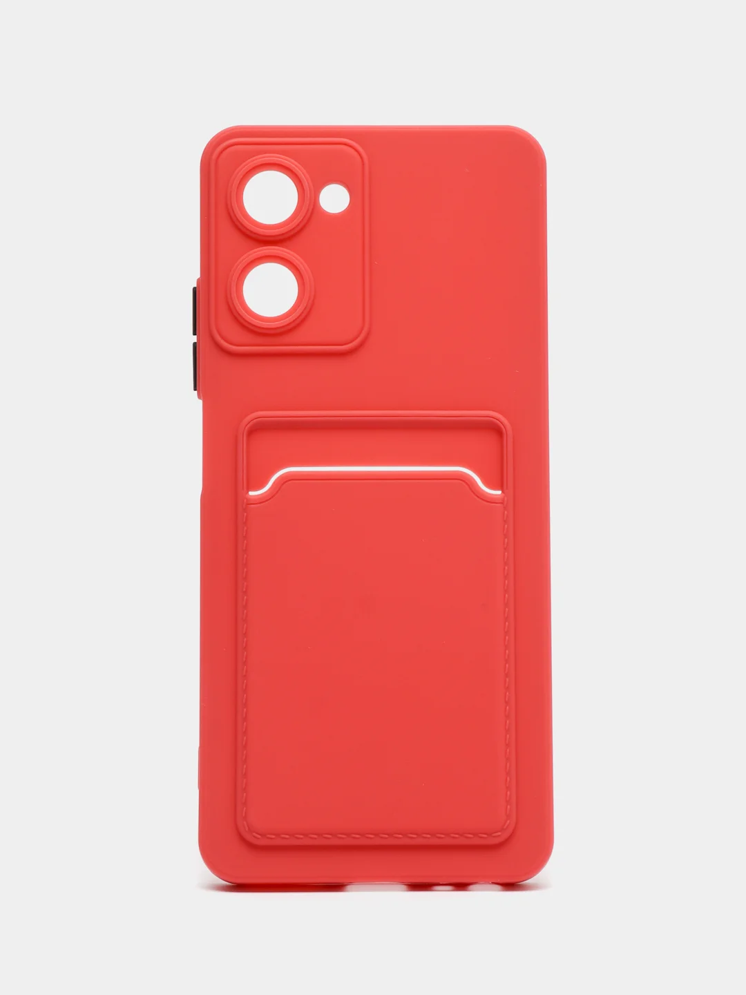 Коралловый силиконовый чехол Realme 10 Pro 5G (Реалми 10 Про 5 Джи), с карманом для карт, прозрачный