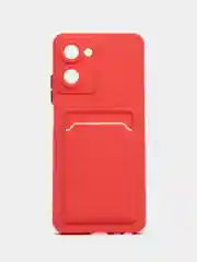 Коралловый силиконовый чехол Realme 10 Pro 5G (Реалми 10 Про 5 Джи), с карманом для карт, прозрачный