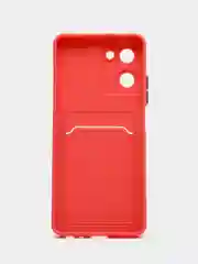 Коралловый силиконовый чехол Realme 10 Pro 5G (Реалми 10 Про 5 Джи), с карманом для карт, прозрачный