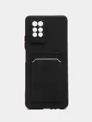 Черный силиконовый чехол для Infinix Note 10 Pro/10 Pro NFC, c отсеком для карт