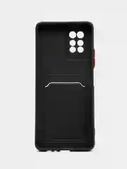 Черный силиконовый чехол для Infinix Note 10 Pro/10 Pro NFC, c отсеком для карт
