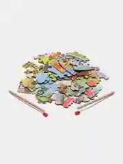 Деревянная игрушка 3 в 1 "Рыбалка, конструктор, пазл"