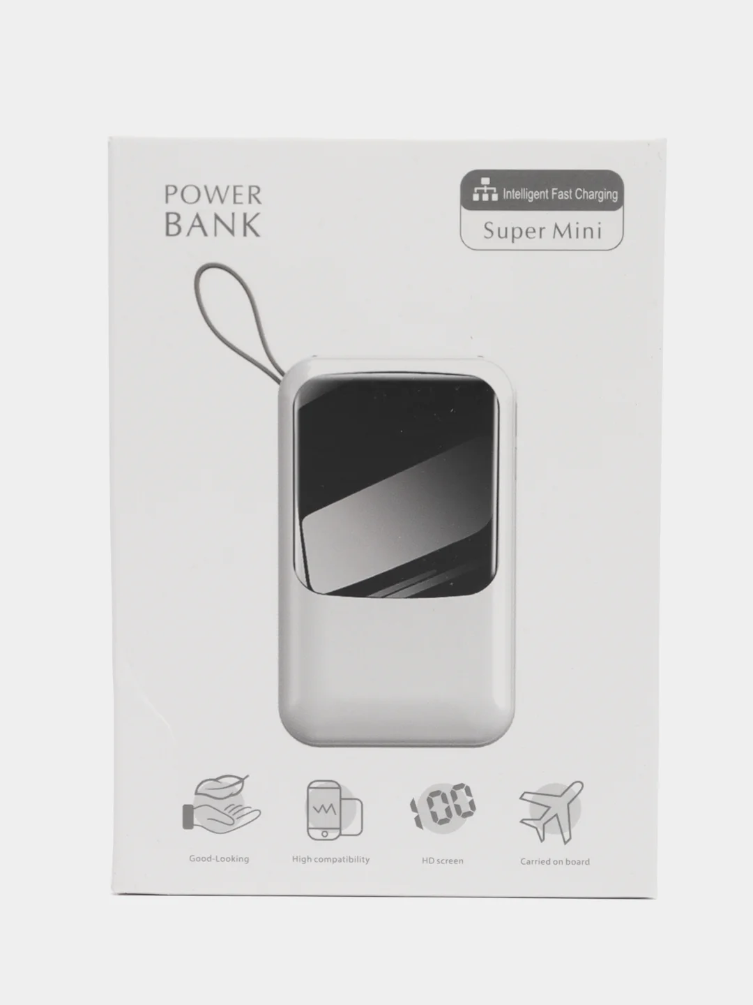 Портативный аккумулятор 10000 mah, внешний аккумулятор Power Bank с фонариком