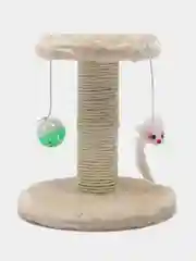 Белый когтеточка для кошек с игрушками