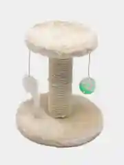Белый когтеточка для кошек с игрушками