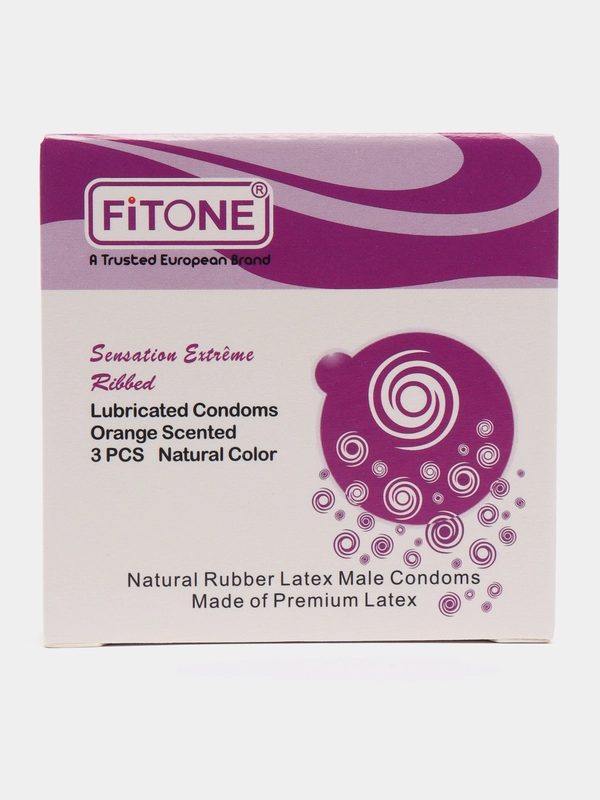 Презервативы Fitone, 3/12 шт, ребристые презервативы, со вкусом апельсина, Germany quality