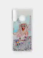 Серебряный чехол силиконовый на cмартфон Huawei P40 Lite