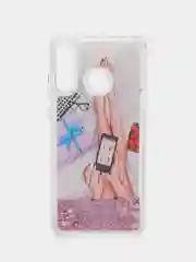 Тёмно-розовый жидкий чехол для смартфона Huawei P30 Lite (Смартфон Huawei P30 Lite)