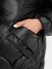 Черный пуховик женский, оверсайз