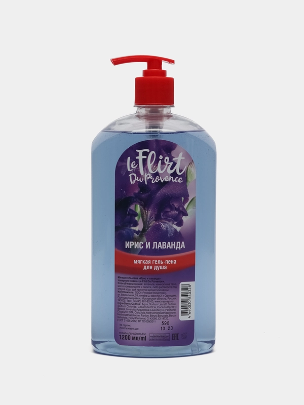Le Flirt Du Provence Гель-пена для душа "Ирис и лаванда", 1200 мл