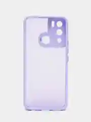 Лавандовый чехол матовый для Infinix Hot 12i пластиковый, полупрозрачный, с глянцевой рамкой
