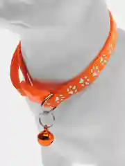 Оранжевый ошейник для кошек и собак мелких пород, с колокольчиком