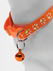 Оранжевый ошейник для кошек и собак мелких пород, с колокольчиком