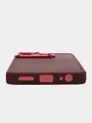 Бордовый чехол матовый для Infinix Hot 12i пластиковый, полупрозрачный, с глянцевой рамкой