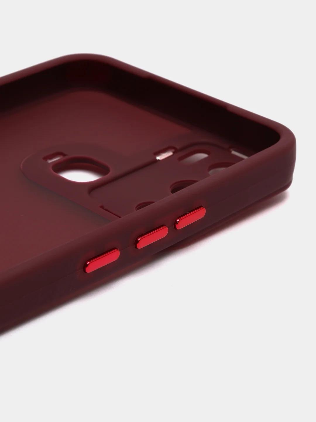Бордовый чехол матовый для Infinix Hot 12i пластиковый, полупрозрачный, с глянцевой рамкой