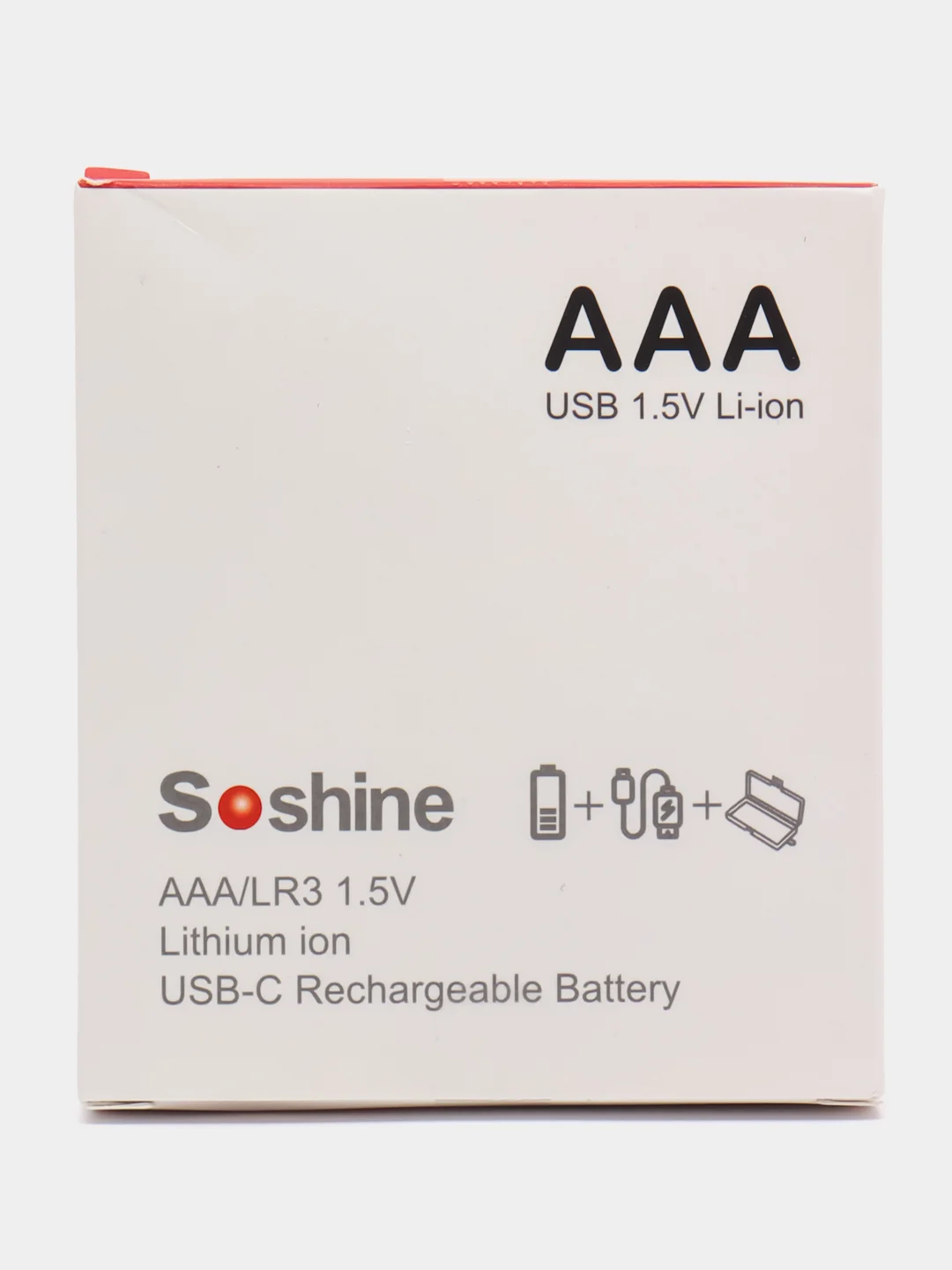 Черный батарейки аккумуляторные ААA Soshine 1,5V 600 mWh / 400 mAh со встроенным Type-C ЗУ