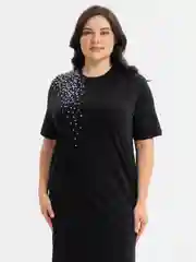 Угольный платье-футболка Oversize с принтом, длинное