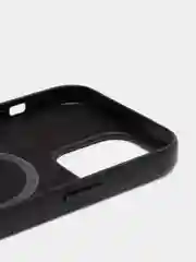 Черный чехол MagSafe для iPhone 13 Pro Max кожаный BROSCORP с защитой камер, микрофиброй, экокожа