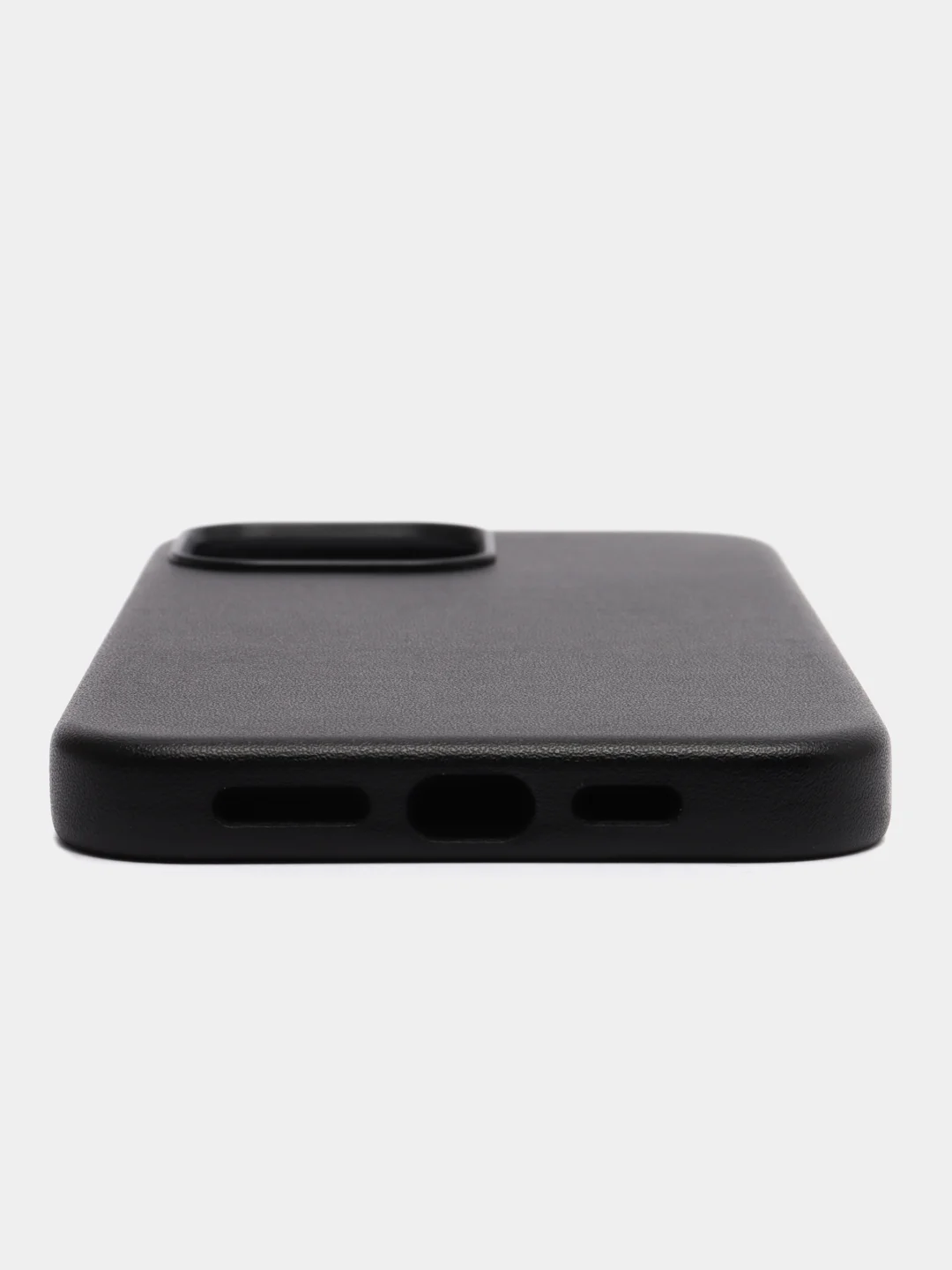 Черный чехол MagSafe для iPhone 13 Pro Max кожаный BROSCORP с защитой камер, микрофиброй, экокожа