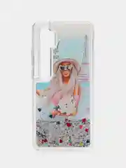 Серебряный жидкий чехол с переливающейся жидкостью для Xiaomi Mi Note 10 Pro