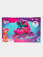 Детские раздвижные роликовые коньки "My little pony", 31-34, в подарочной коробке