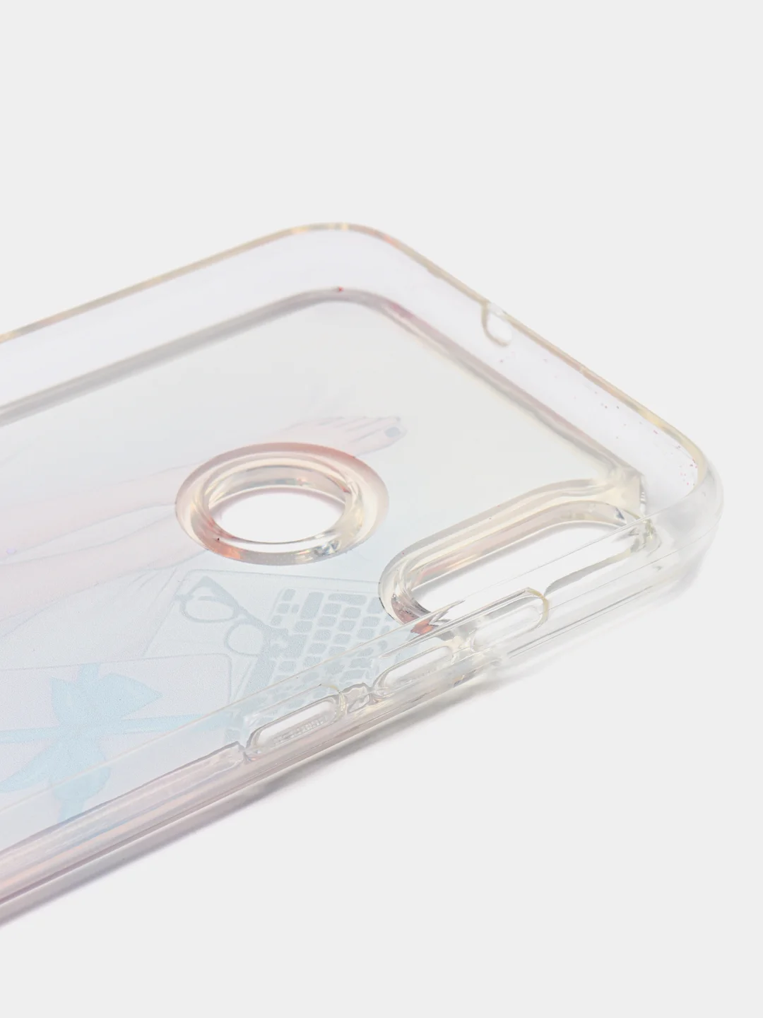 Фиолетовый силиконовый чехол с жидкими блестками для Huawei P Smart (2019)