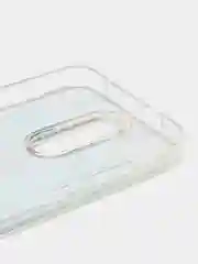 Серебряный силиконовый чехол с жидкими блестками для Xiaomi Redmi 8