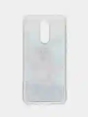 Серебряный силиконовый чехол с жидкими блестками для Xiaomi Redmi 8