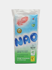 Подгузники NAO 4 размер L для новорожденных, тонкие, 9-14 кг, 42 шт
