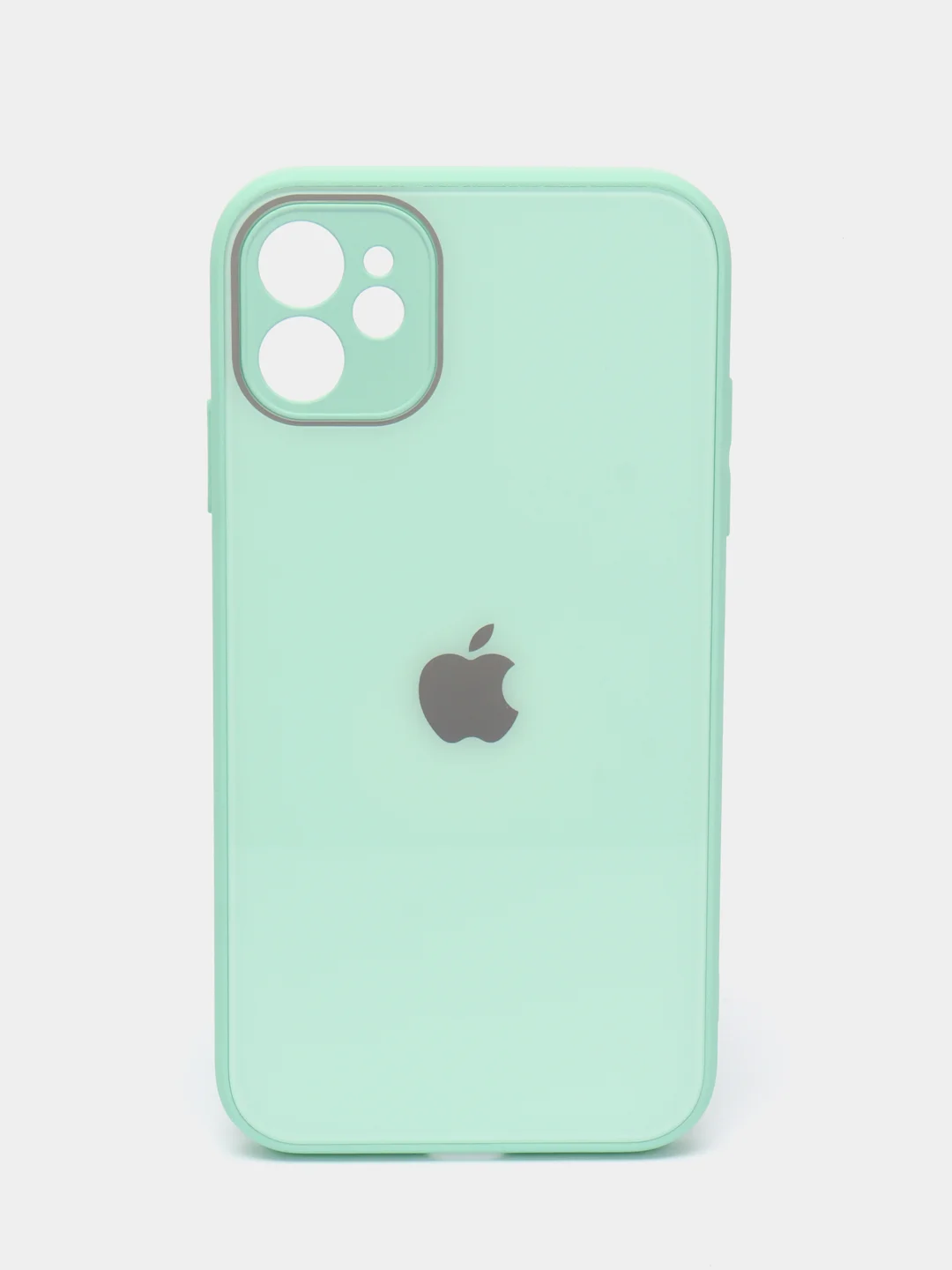 Мятный чехол стеклянный для iPhone (Айфон) 11 с защитой камеры
