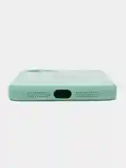 Мятный чехол стеклянный для iPhone (Айфон) 11 с защитой камеры