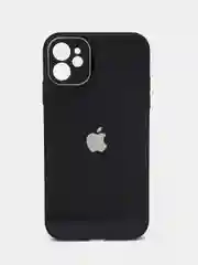 Черный чехол стеклянный для iPhone (Айфон) 11 с защитой камеры