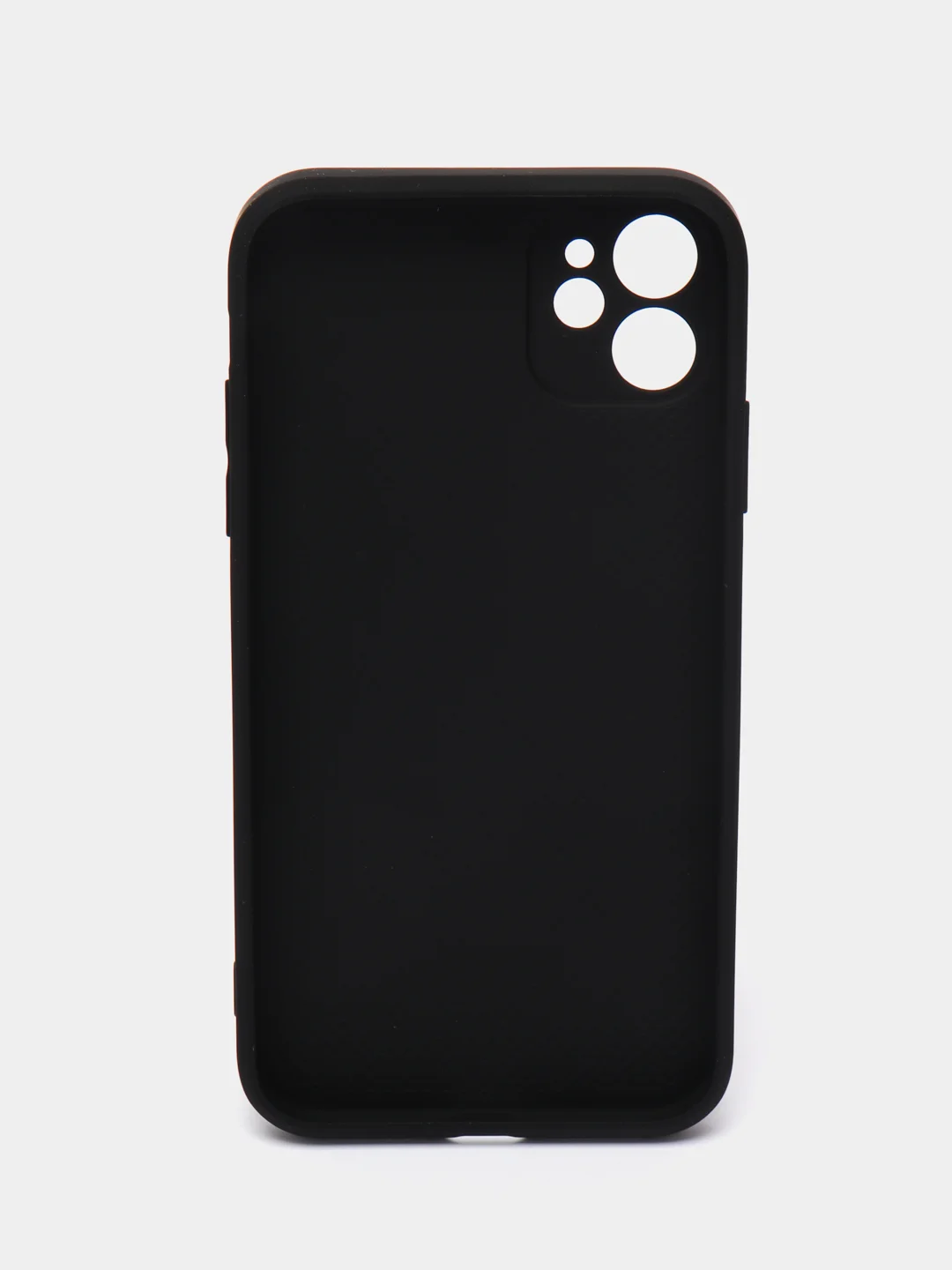 Черный чехол стеклянный для iPhone (Айфон) 11 с защитой камеры