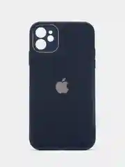 Темно-синий чехол стеклянный для iPhone (Айфон) 11 с защитой камеры