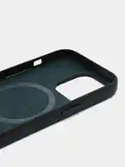 Тёмно-зелёный чехол MagSafe для iPhone 13 Pro кожаный BROSCORP с  защитой камер, микрофиброй, экокожа