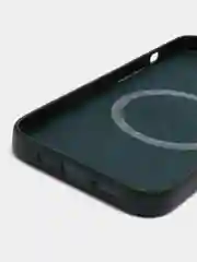 Тёмно-зелёный чехол MagSafe для iPhone 13 Pro кожаный BROSCORP с  защитой камер, микрофиброй, экокожа