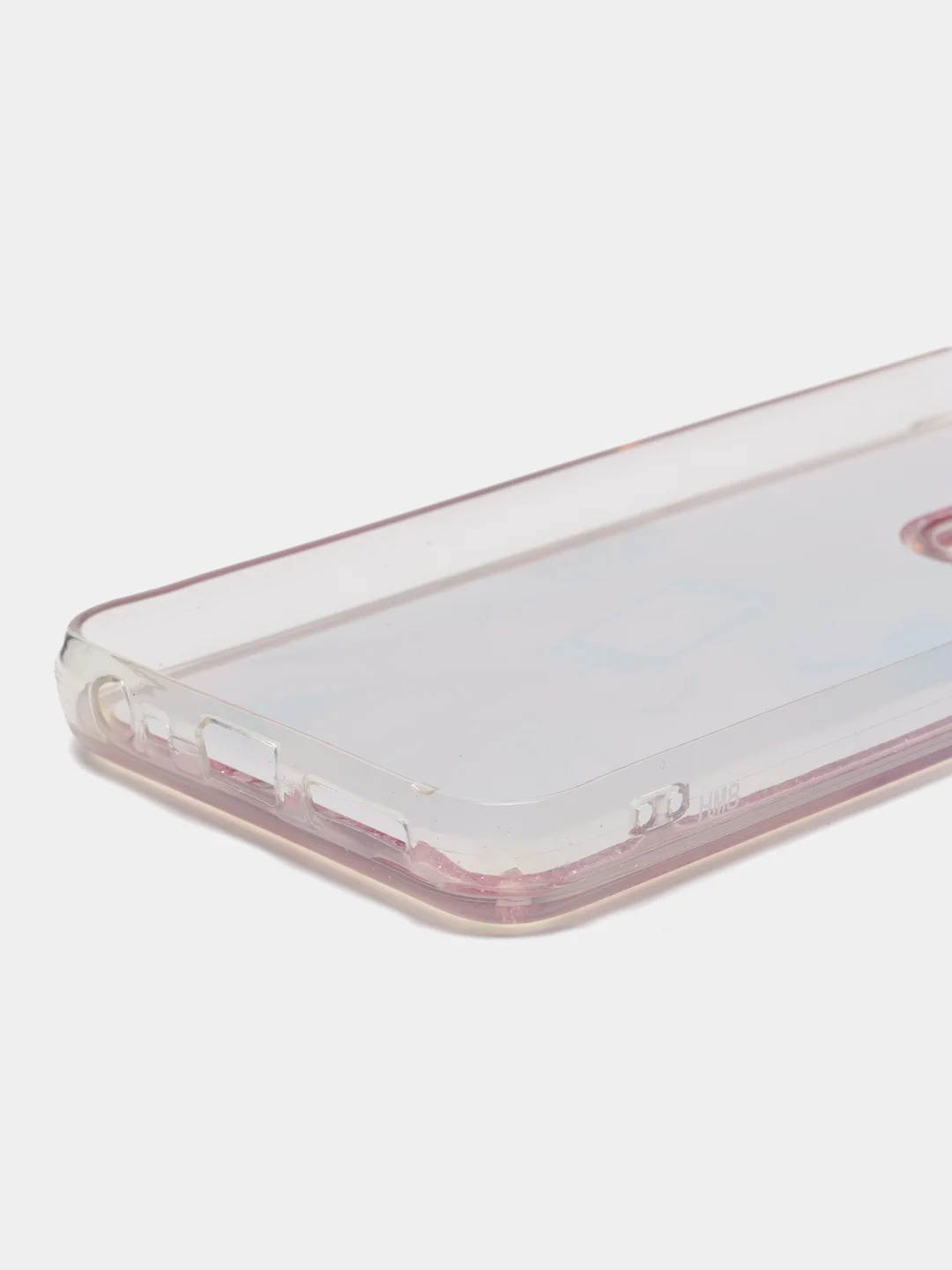Розовый силиконовый чехол с жидкими блестками для Xiaomi Redmi 8
