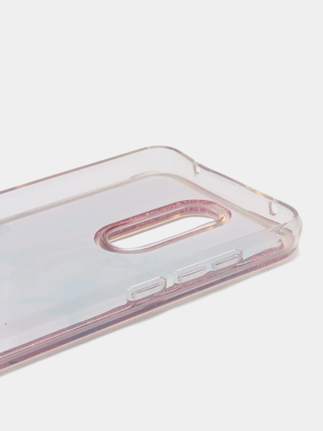 Розовый силиконовый чехол с жидкими блестками для Xiaomi Redmi 8