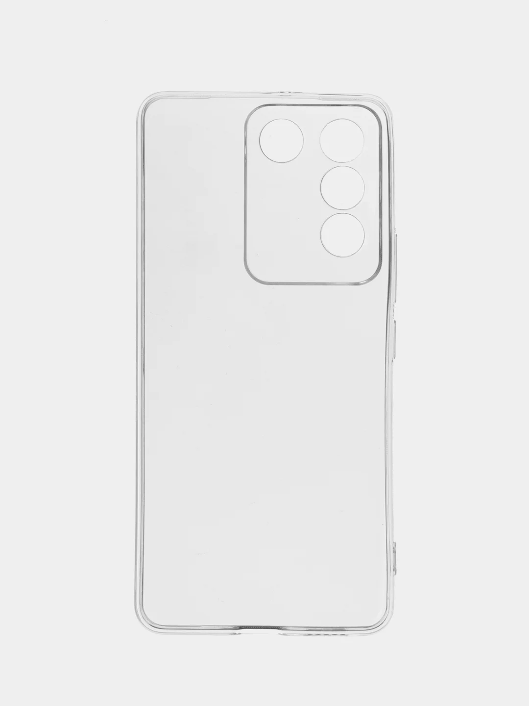 Прозрачный чехол для Vivo V27e силиконовый ROSCO прозрачный с бортиком, защитой камер и от прилипания