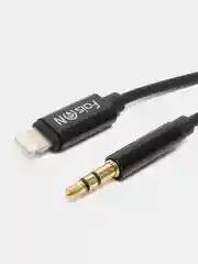 Черный аудиокабель FaisON HUPA13 3.5 мм, AUX, Lightning, 1 м, аукс для айфон