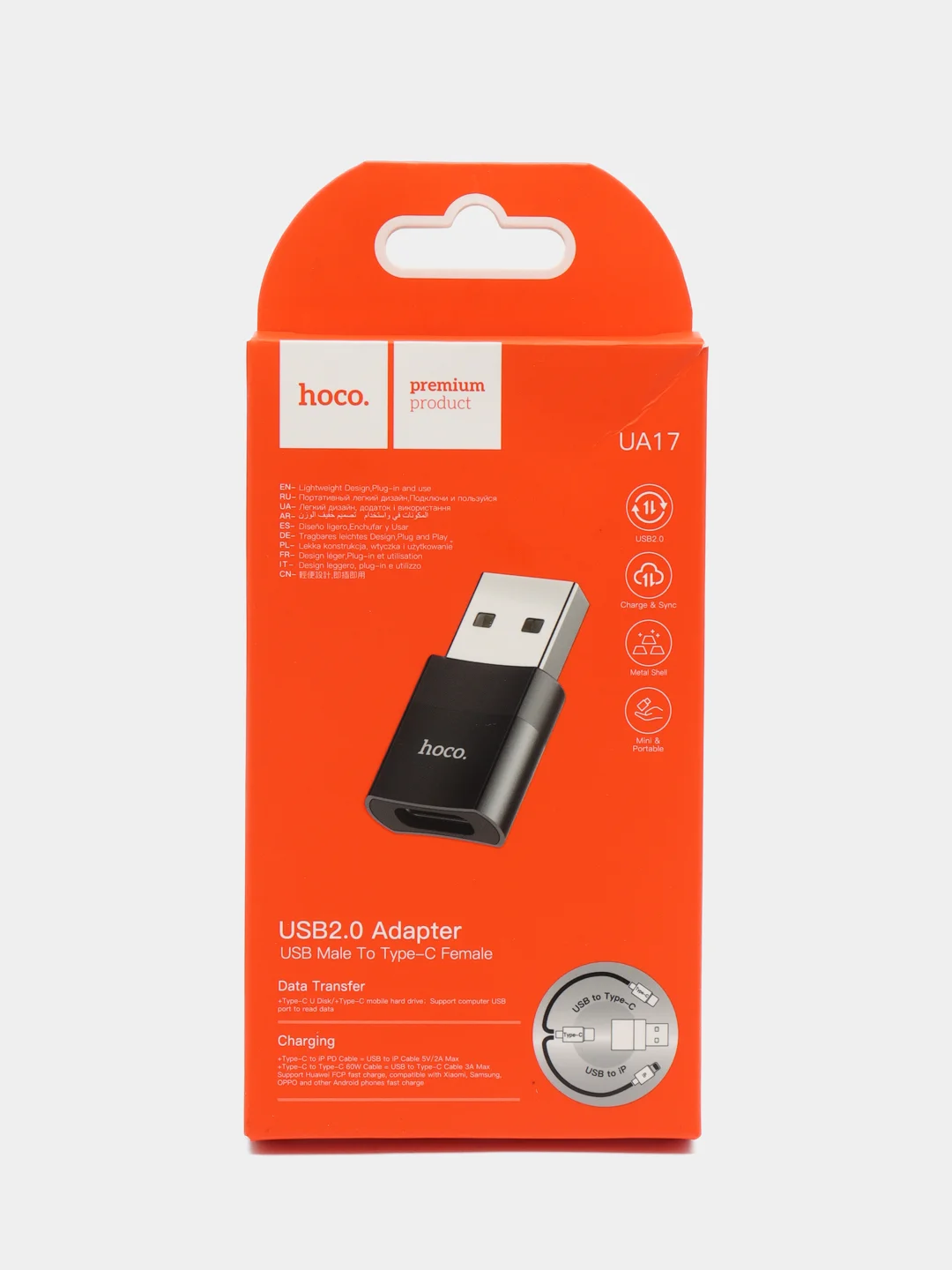 Адаптер Hoco UA17 переходник USB - Type-C, OTG адаптер для iPhone