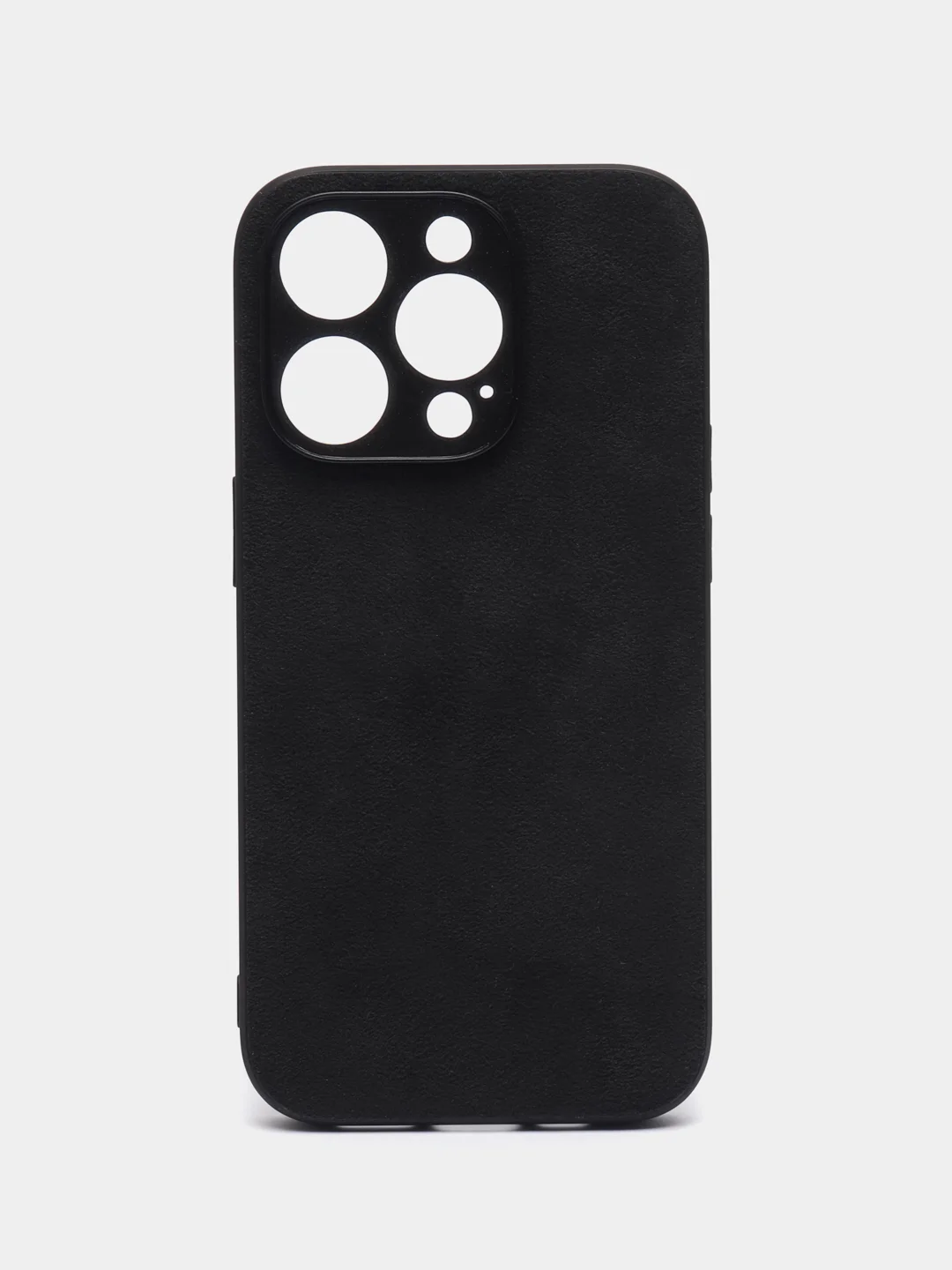 Черный люксовый чехол для Apple iPhone 14 Pro алькантара BROSCORP, замшевый, пластиковый+ силикон