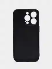 Черный люксовый чехол для Apple iPhone 14 Pro алькантара BROSCORP, замшевый, пластиковый+ силикон