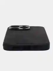 Черный люксовый чехол для Apple iPhone 14 Pro алькантара BROSCORP, замшевый, пластиковый+ силикон