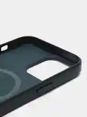 Тёмно-зелёный чехол MagSafe для iPhone 13 Pro Max кожаный BROSCORP с защитой камер, микрофиброй, экокожа